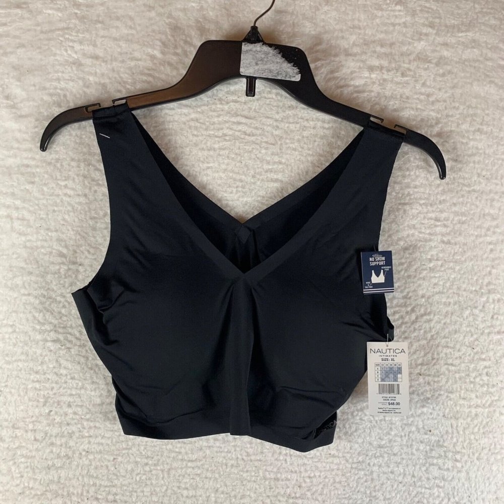Nautica Intimates Women's Black Laser Cut Lounge Bralette Size XL‎ NWT 8273